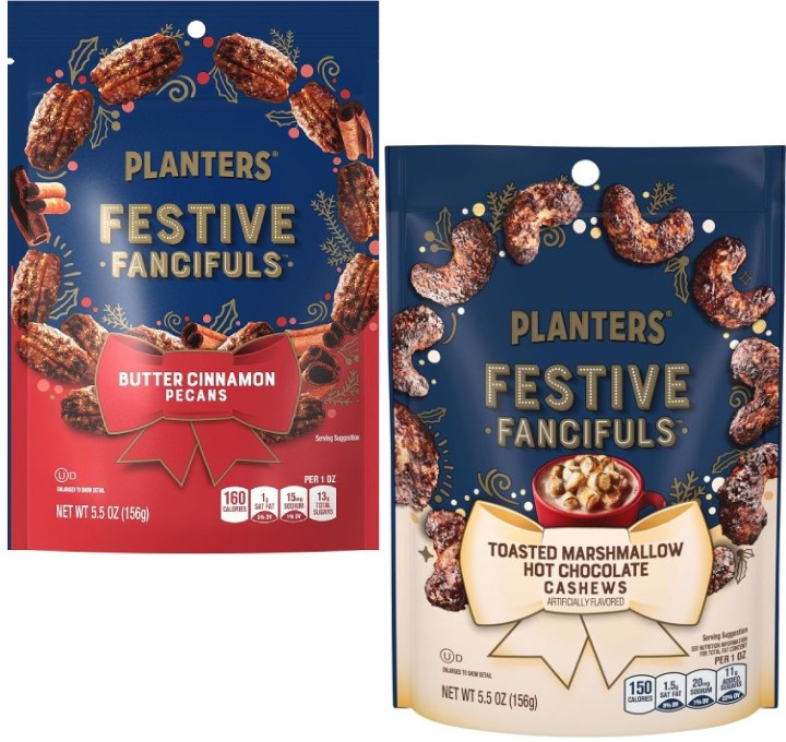 SIX BAGS of PLANTERS Limited Edition Gourmet Nuts - You get THREE Bags of Toasted Marshmallow Hot Chocolate Cashews And THREE Bags of Butter Cinnamon Pecans - 5.5 oz each Bag - GREAT deal because they 